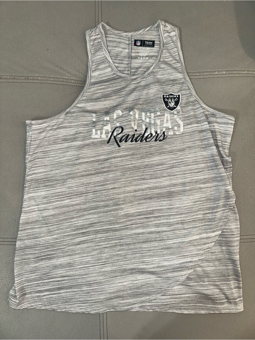 Team Apparel Las Vegas Raiders Striped Gray Tank Top